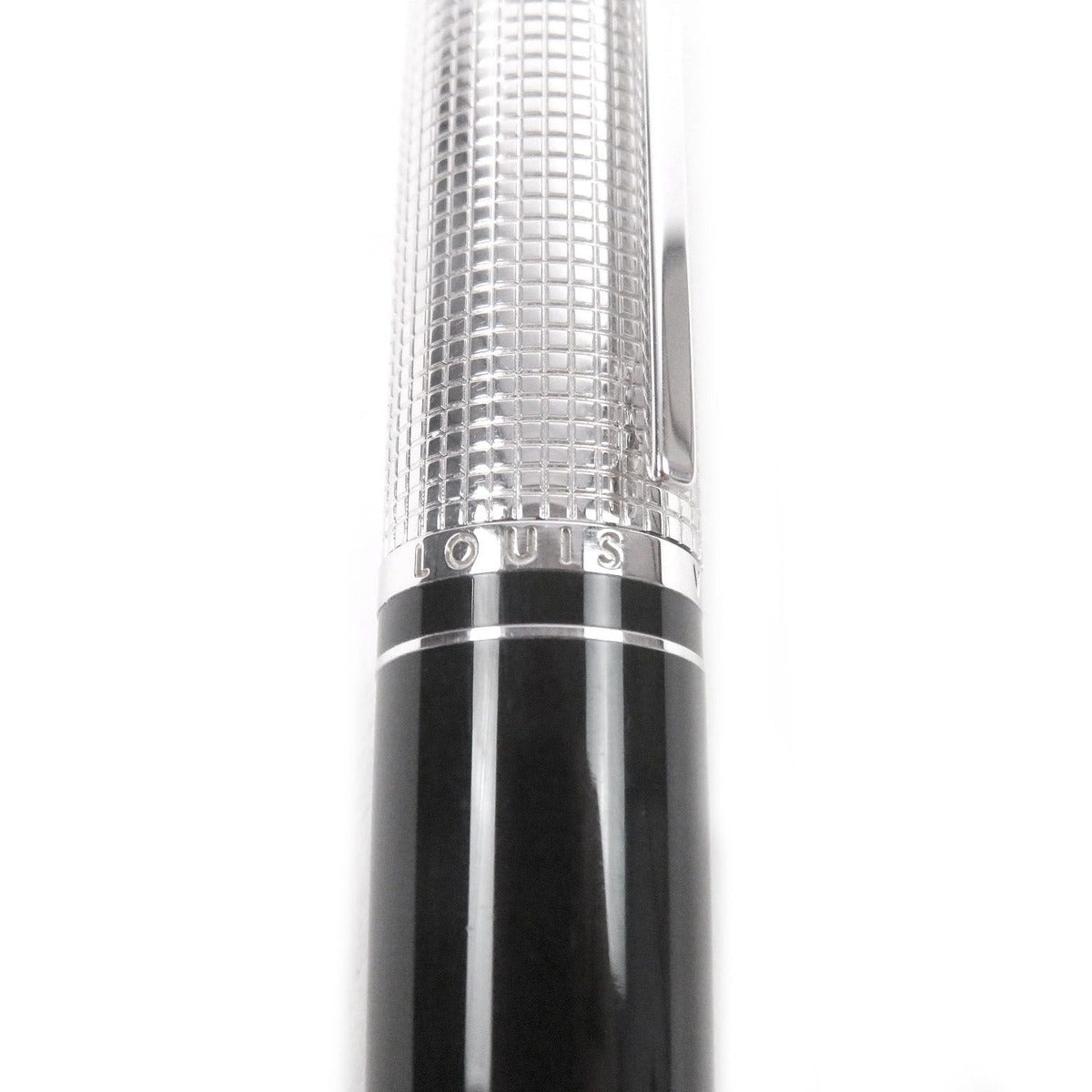 Louis Vuitton Dog Lacquer Logo Twist Ballpoint Pen Silver Black Hat — view 5