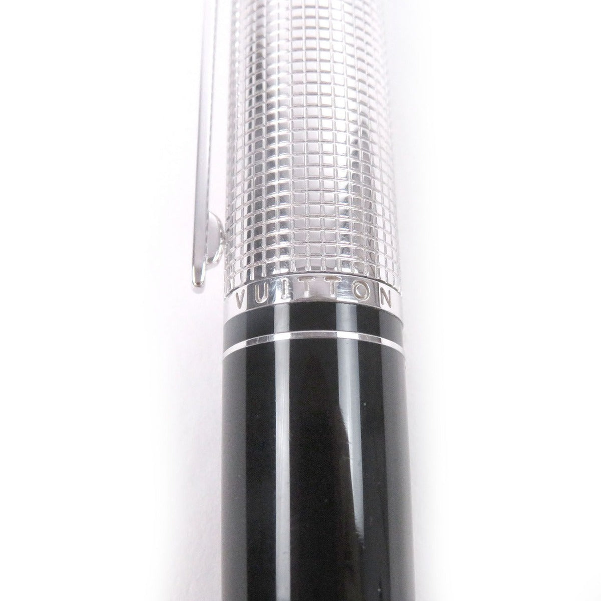 Louis Vuitton Dog Lacquer Logo Twist Ballpoint Pen Silver Black Hat — view 6