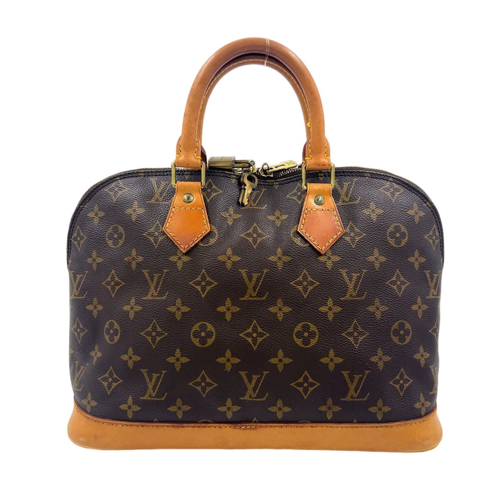 Louis Vuitton New Alma PM Monogram Leather Brown Light Handbag Gold