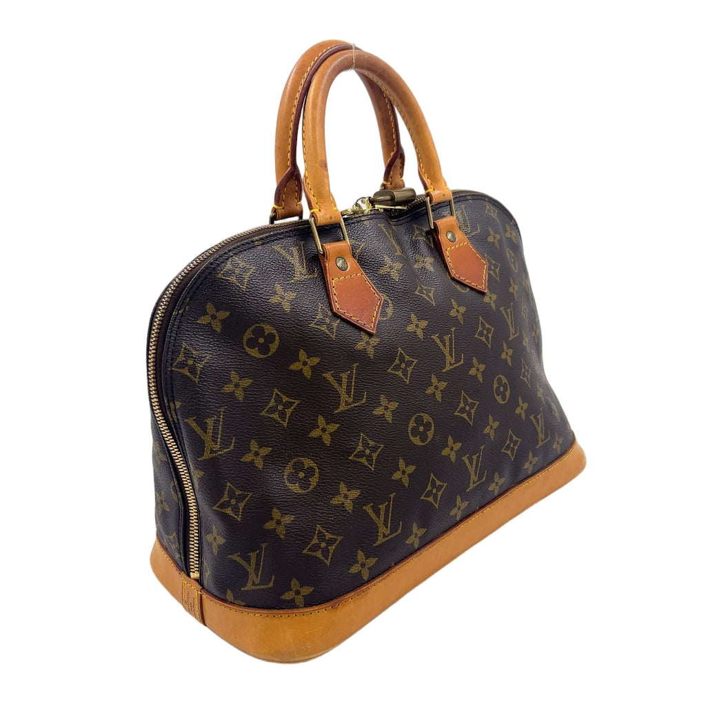 Louis Vuitton New Alma PM Monogram Leather Brown Light Handbag Gold — view 2
