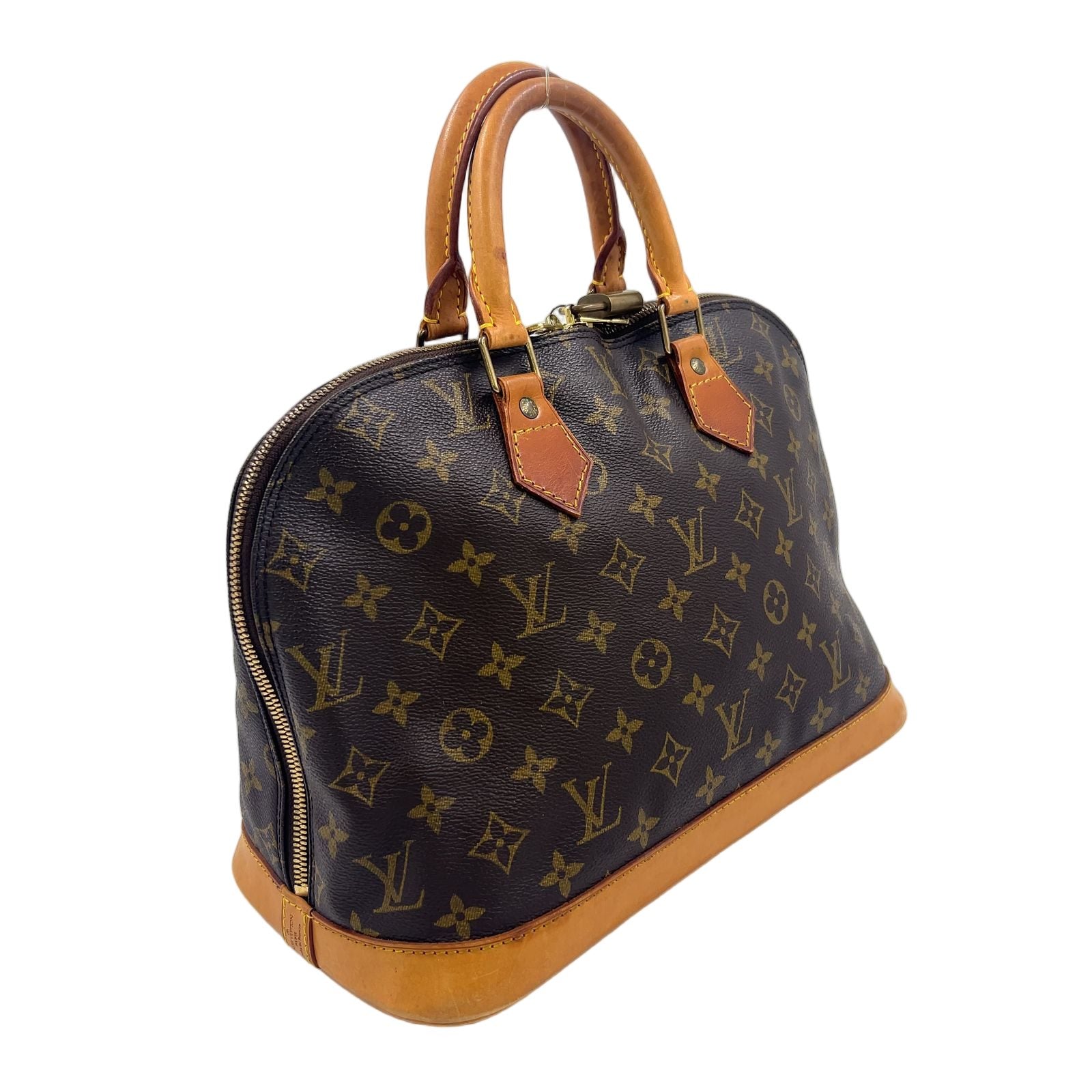Louis Vuitton New Alma PM Monogram Leather Brown Light Handbag Gold — view 2