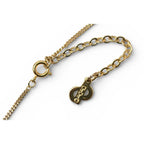 Dior Christian Necklace Pendant CD Logo Rhinestone Gold — view 3