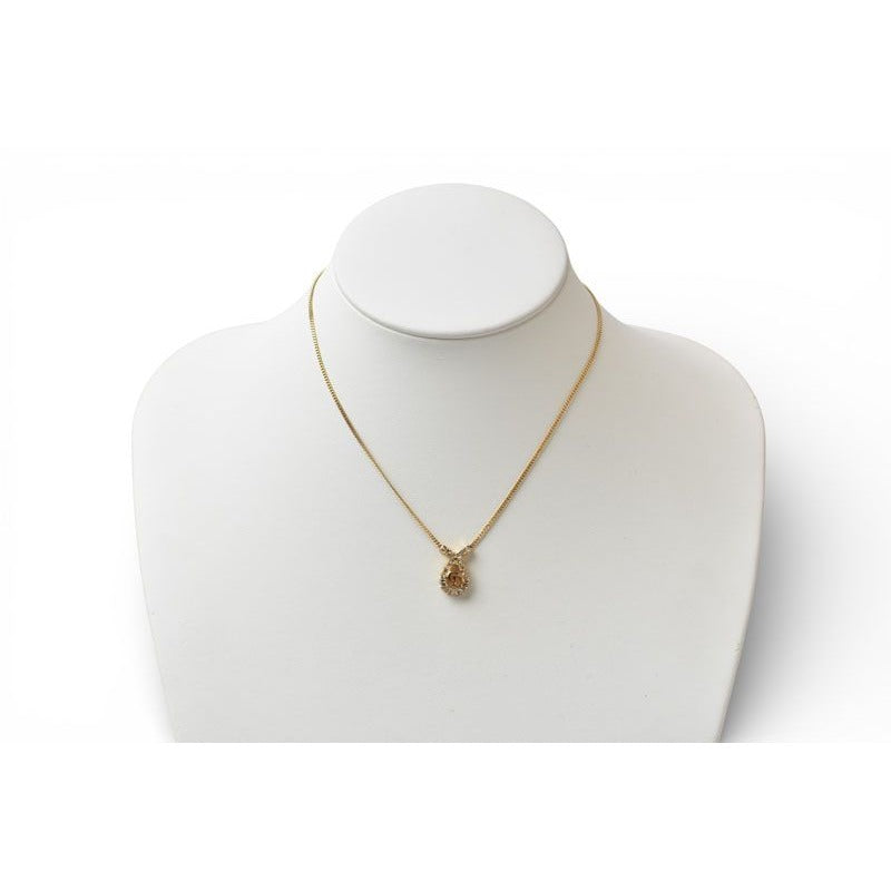 Dior Christian Necklace Pendant CD Logo Rhinestone Gold — view 6