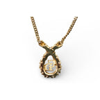 Dior Christian Necklace Pendant CD Logo Rhinestone Gold — view 7