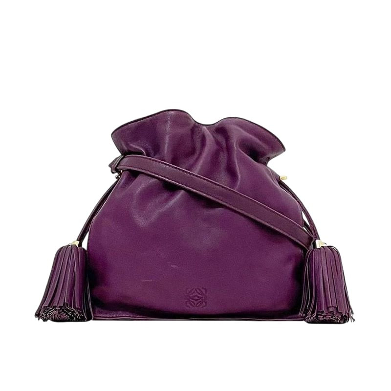 Loewe Shoulder Bag Flamenco Purple 2-Way Nappa Leather