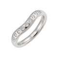 Tiffany & Co Wide Curved Band Ring Diamond Pt Platinum
