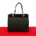 Celine Vintage Macadam Blason Pattern Leather Handbag Mini Tote Bag