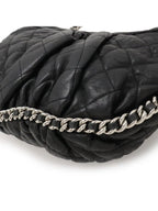 Chanel Quilted Chain Around Shoulder Lambskin Leather Black