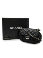 Chanel Quilted Chain Around Shoulder Lambskin Leather Black