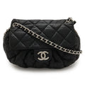 Chanel Quilted Chain Around Shoulder Lambskin Leather Black