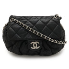 Chanel Quilted Chain Around Shoulder Lambskin Leather Black