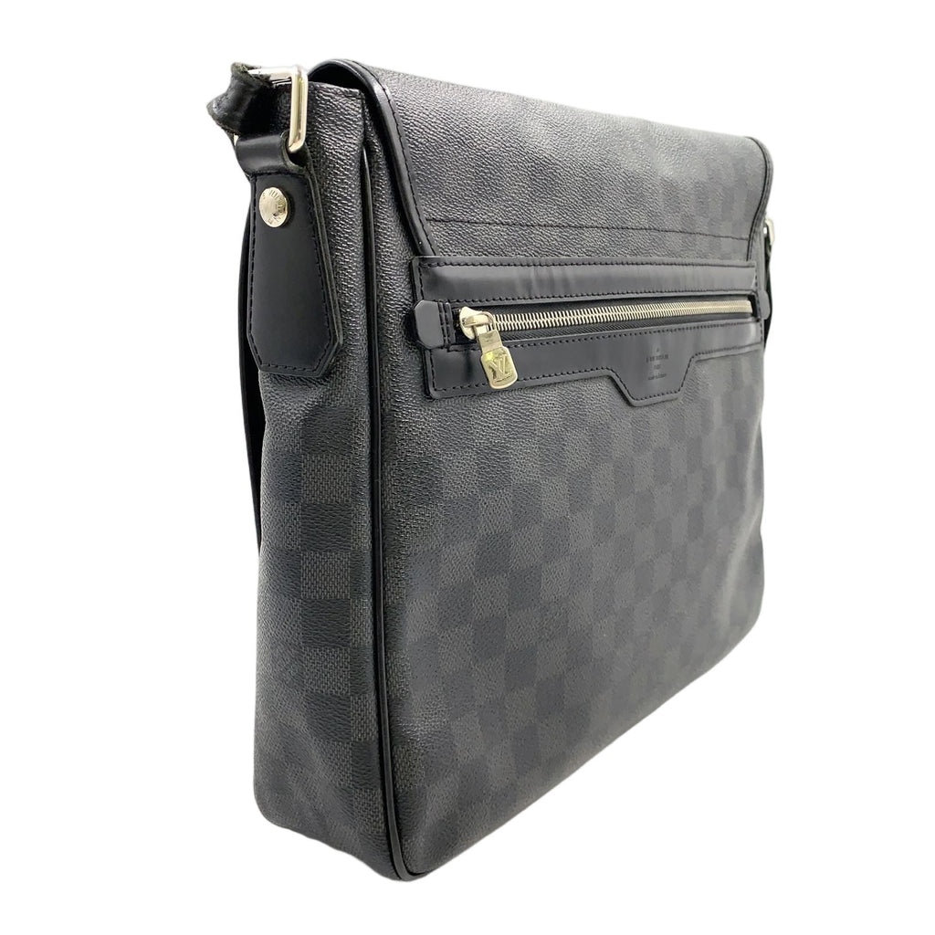 Louis Vuitton Daniel Damier Graphite Leather Canvas Black Shoulder Bag Silver — view 2