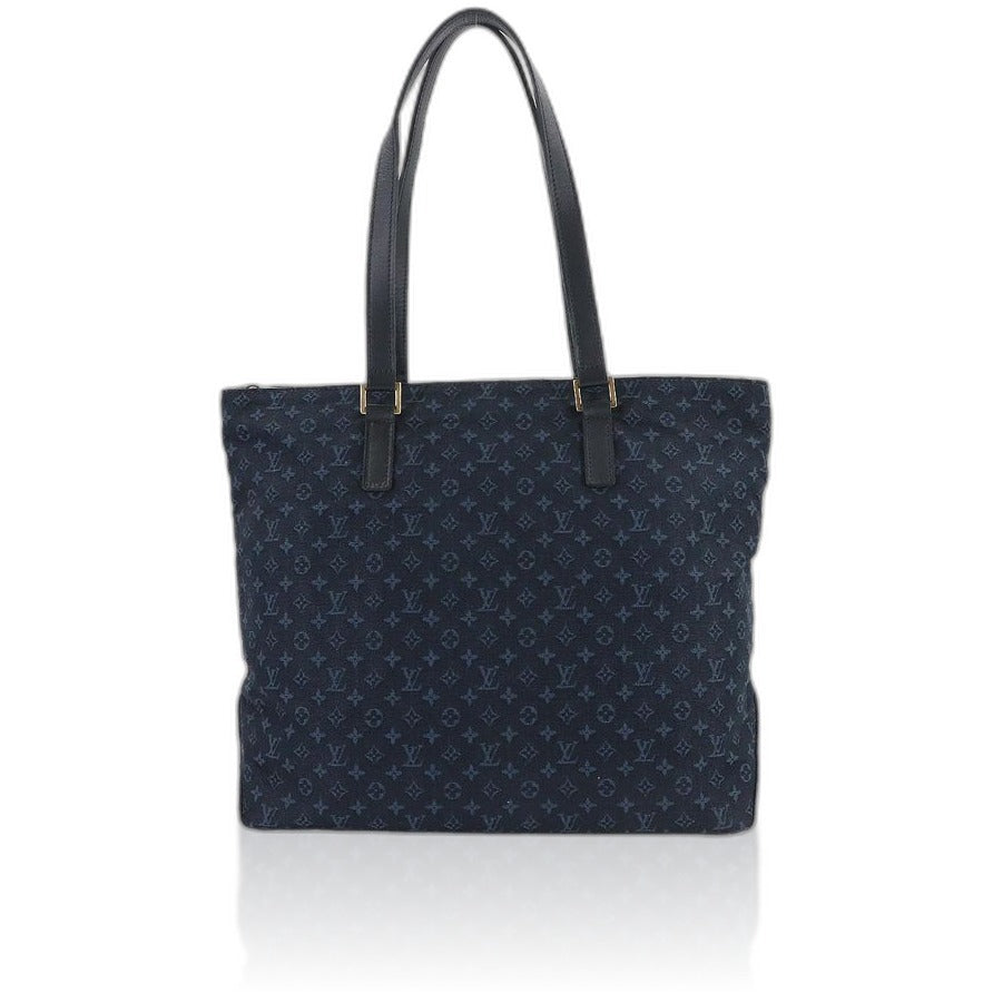 Louis Vuitton Monogram Mini Cabas Mezzo Personal Tote Blue Gold