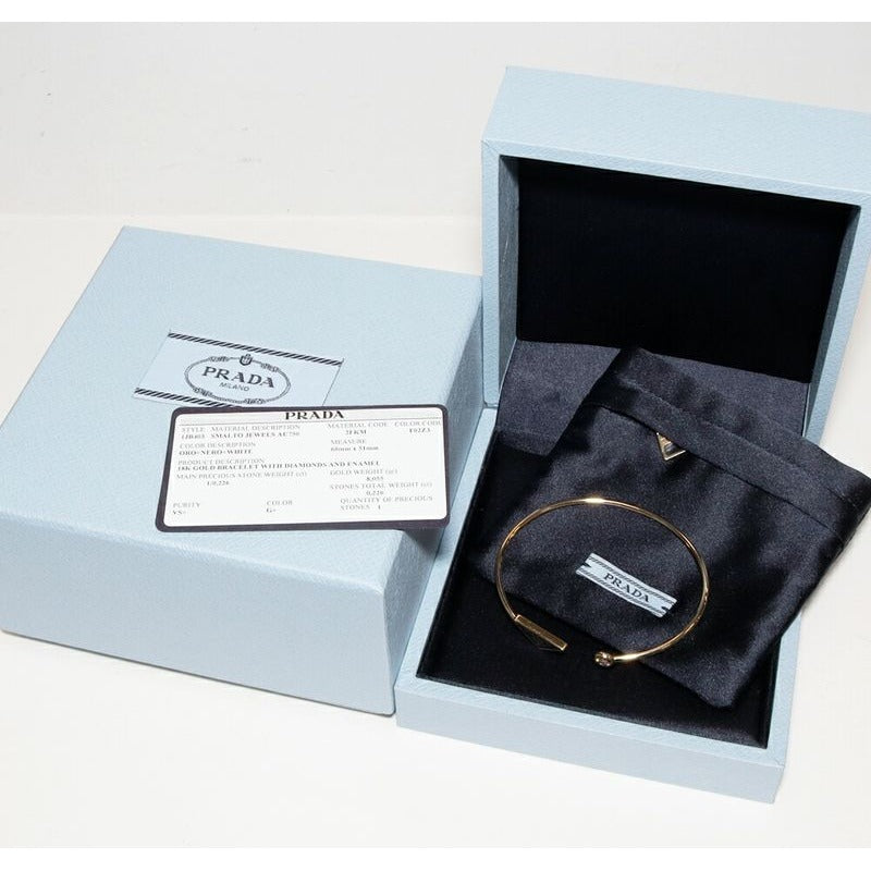 Prada Bracelet Bangle 18K Yellow Gold Diamonds 022 CT Eternal — view 3