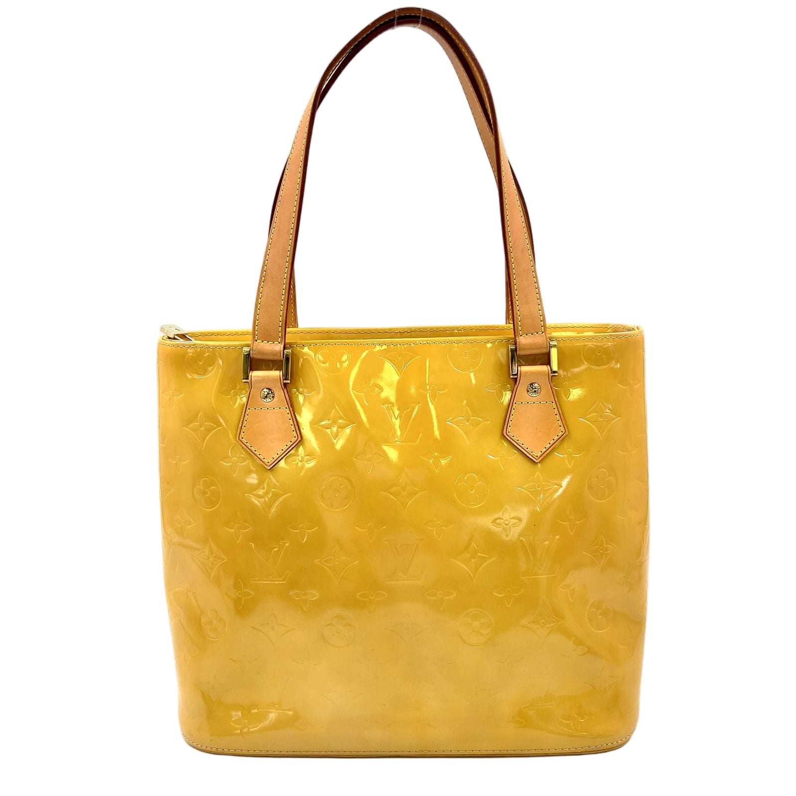 Louis Vuitton Houston Monogram Vernis Jaune Enamel Yellow Tote Gold
