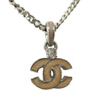 Chanel Necklace Logo CC Silver Plated