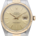 Rolex Datejust Watch Antique Box 18k Yellow Gold SS Sha