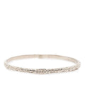 Chanel CC Logo Bangle Silver Metal Rhinestone Bracelet