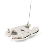 Chanel CC Logo Brooch Silver — view 5