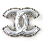 Chanel CC Logo Brooch Silver
