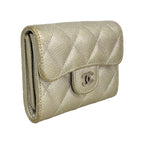 Chanel Card Case Quilted Caviar Leather Silver — view 2