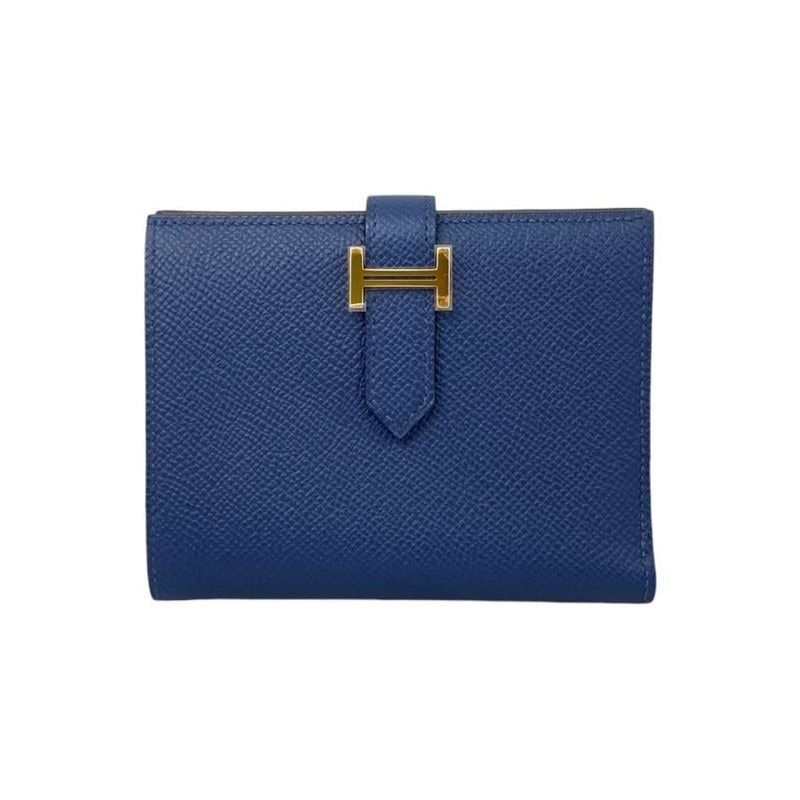 Hermes Bifold Wallet Bearn Compact Cc7 U Epson Navy