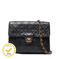 Chanel Chain Shoulder Bag Gold Single Flap Lambskin