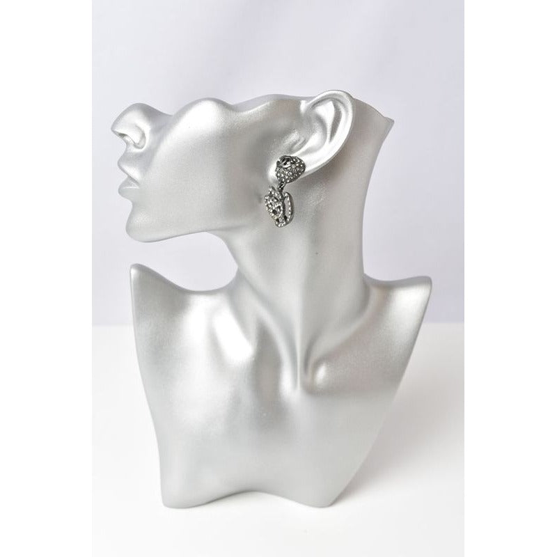 Chanel Camellia Motif With Coco Mark Rhinestones In Chrome Silver — view 2