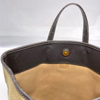 Loewe Tote Bag Beige Brown Anagram Suede Leather — view 8