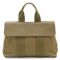 Hermes Valparaiso PM Handbag Toilet Bag Blanc Leather Light Khaki Silver