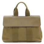 Hermes Valparaiso PM Handbag Toilet Bag Blanc Leather Light Khaki Silver