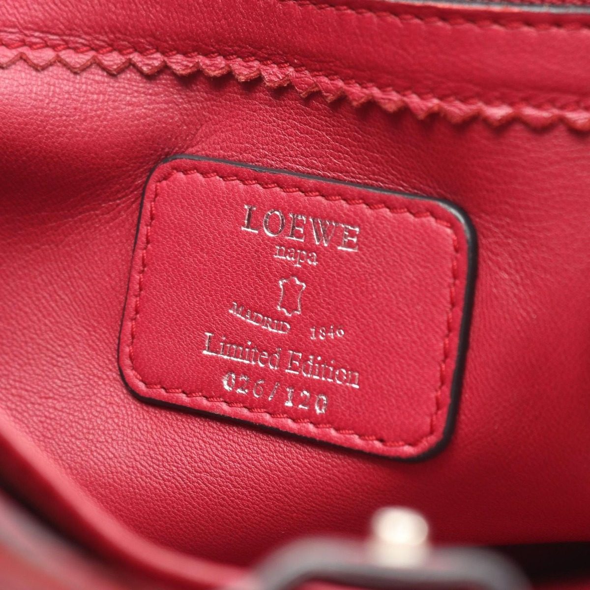Loewe Tote Anagram Ribbon Motif Nappa Leather Limited Red — view 4