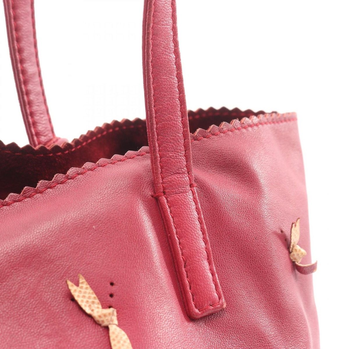 Loewe Tote Anagram Ribbon Motif Nappa Leather Limited Red — view 7