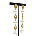 Fendi F Is Earrings Earring Gold Rhinestone Pearl — view 3