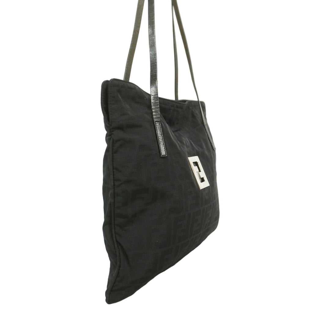 Fendi Tote Zucca Nylon Black Silver — view 2