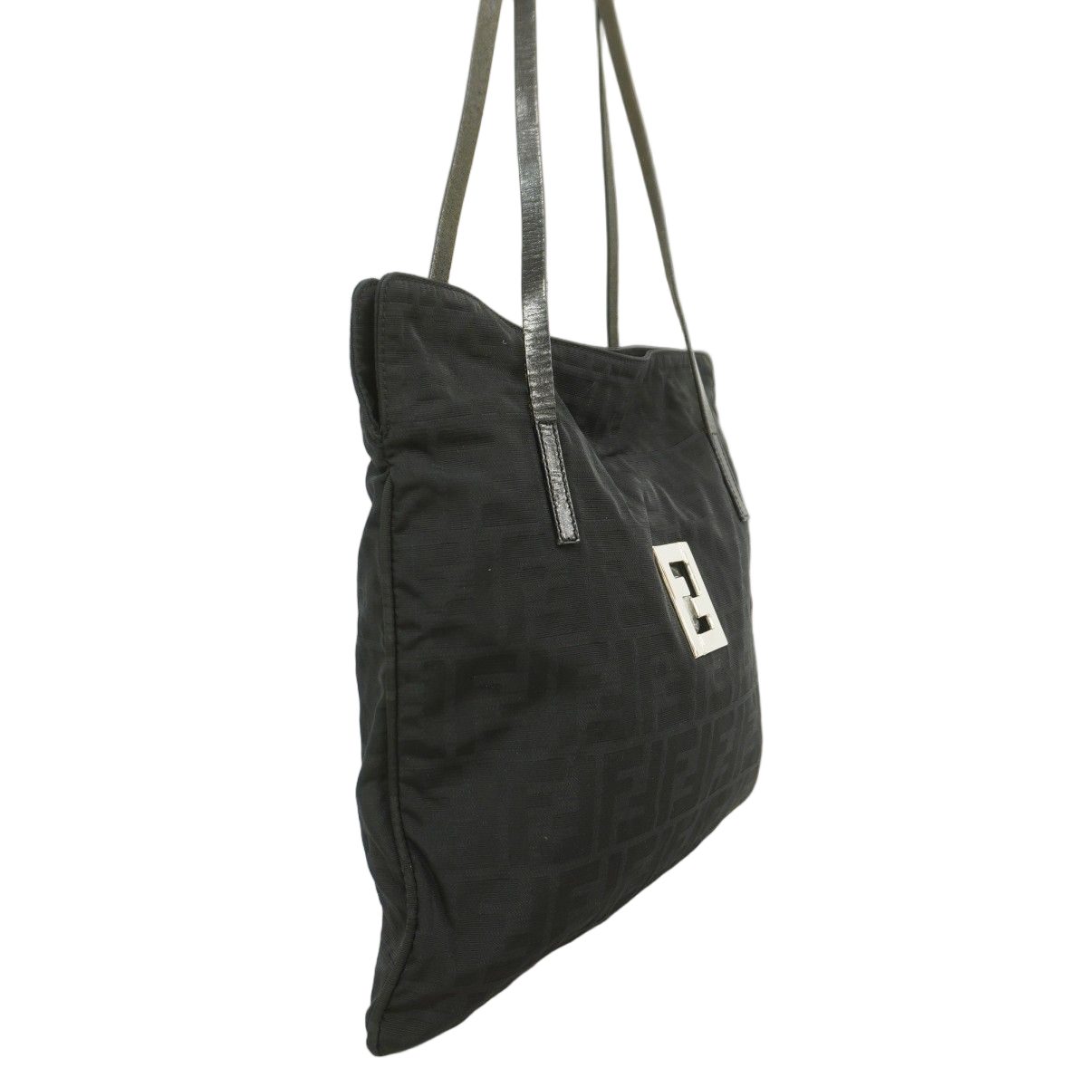 Fendi Tote Zucca Nylon Black Silver — view 2