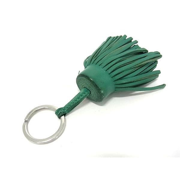 Hermes Carmen Leather Silver Hardware Tassel Bag Charm Key Holder Ring — view 2