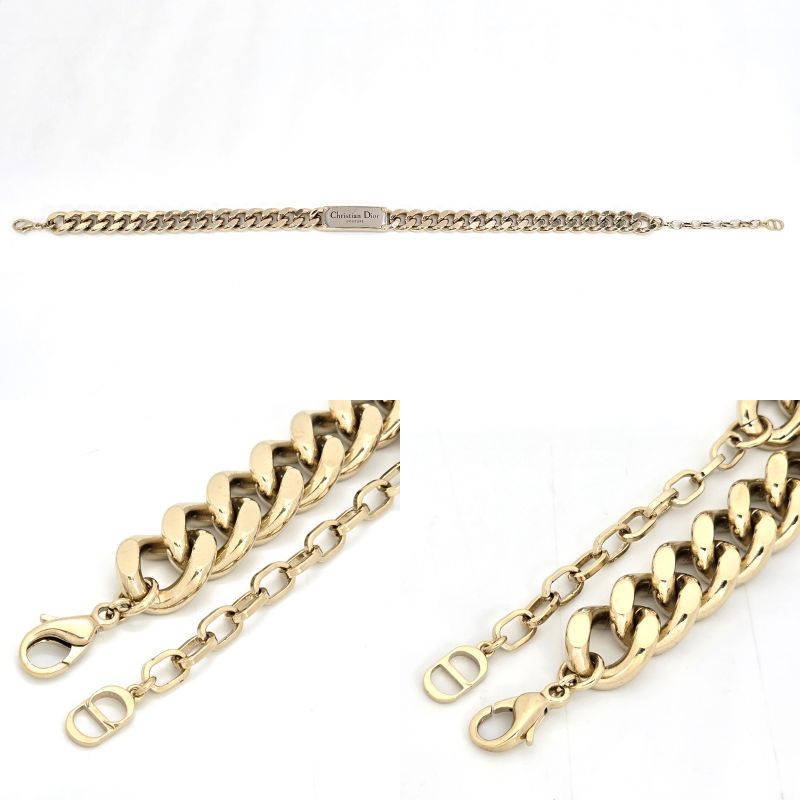 Christian Dior Couture Plate Choker Necklace 48 cm Long Light — view 7