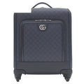 Gucci Travel Bag Savoy Cabin Trolley Small GG Supreme Canvas Leather Navy