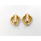Dior Earrings Gold Metal Rhinestone CD Logo — view 2