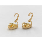 Dior Earrings Gold Metal Rhinestone CD Logo — view 3