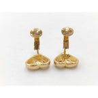Dior Earrings Gold Metal Rhinestone CD Logo — view 4