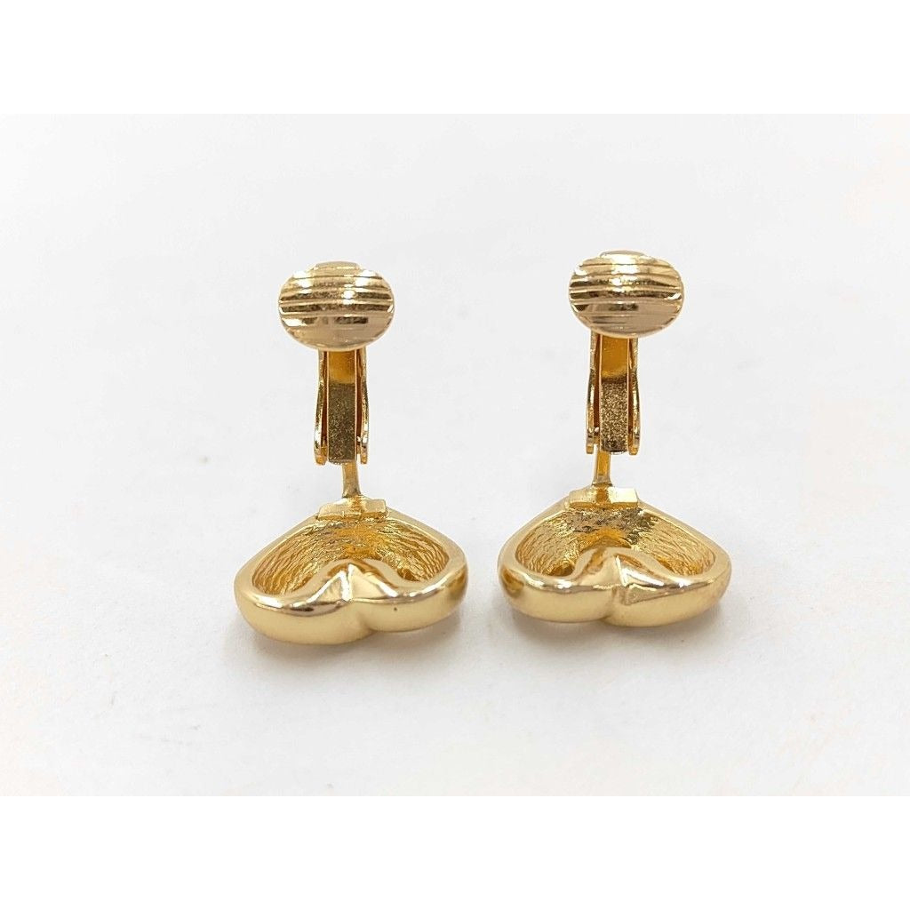 Dior Earrings Gold Metal Rhinestone CD Logo — view 4