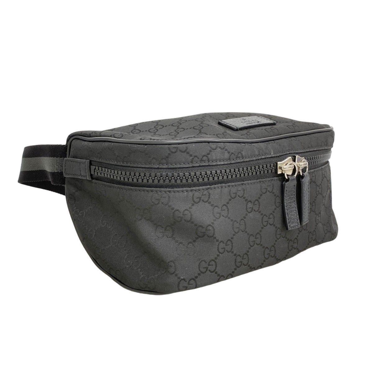 Gucci Waist Bag GG Nylon Black Silver — view 2