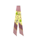 Hermes Ribbon Scarf Twilly Yellow Pink Foldable Top Carriage Cm Already Cleaned
