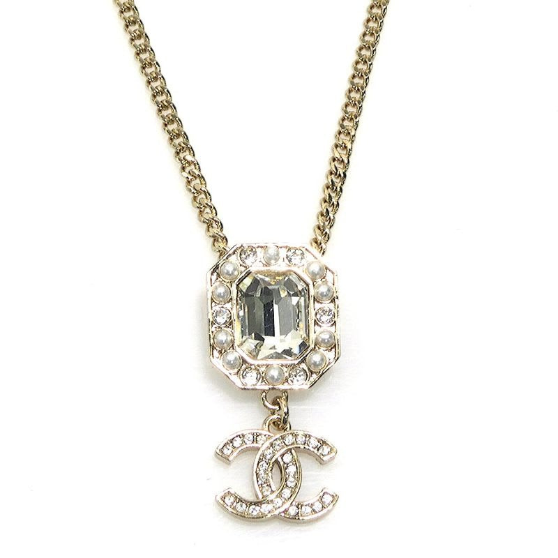 Chanel Crystal Embellished Gold-Tone Necklace — view 2