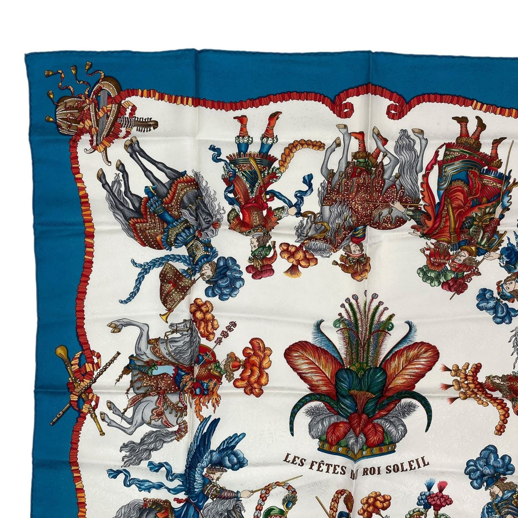 Hermes Scarf Silk Carre 90 les Feres du Roi Soleil Celebration of the Sun King — view 2