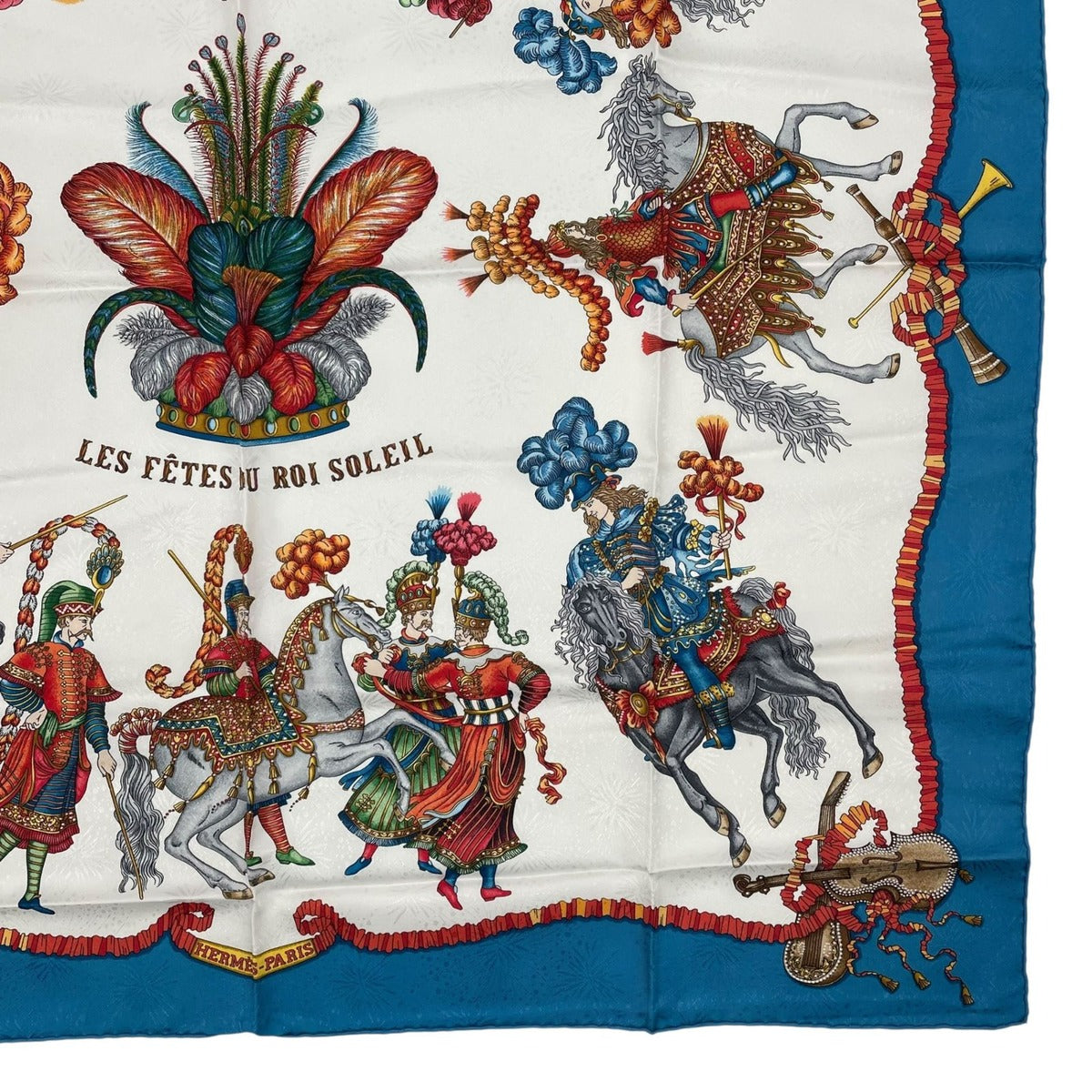 Hermes Scarf Silk Carre 90 les Feres du Roi Soleil Celebration of the Sun King — view 5