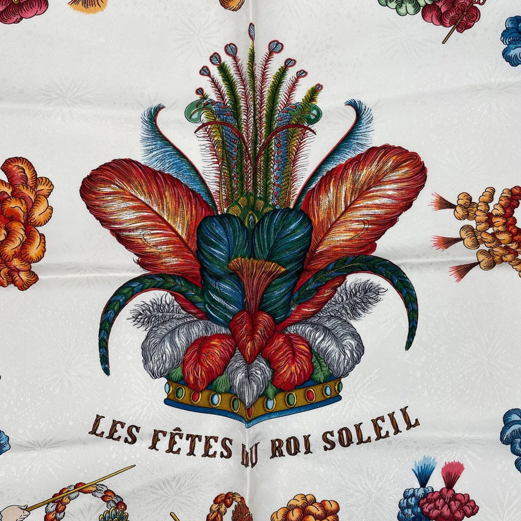 Hermes Scarf Silk Carre 90 les Feres du Roi Soleil Celebration of the Sun King — view 6