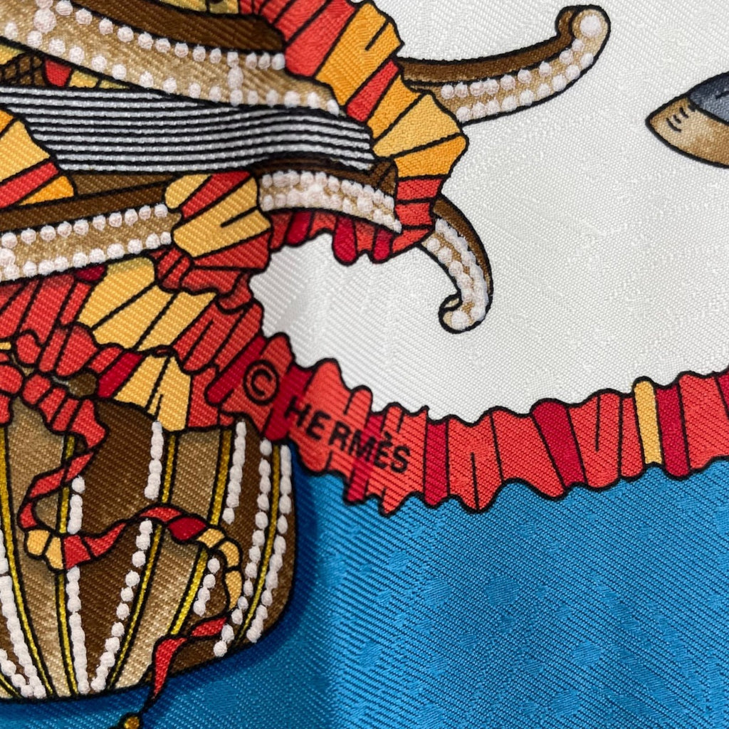 Hermes Scarf Silk Carre 90 les Feres du Roi Soleil Celebration of the Sun King — view 9